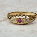 Sale – Fabulous Ruby & Diamond 18ct Gold Ring, a UK O or a US 7 1/2.