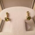 Peridot Heart Drop earrings in 9ct Gold