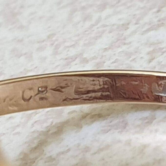 Elongated Oval Amethyst Solitaire Ring in 9ct gold.