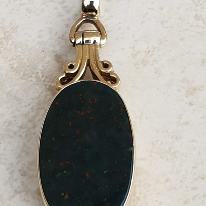 Onyx and Bloodstone Locket in 9ct Gold