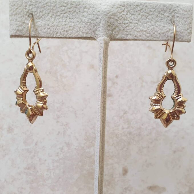 Ornate Drop Earrings in 9ct Gold.