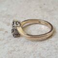 Diamond Twin Daisy Crossover Ring in 9ct Gold, a UK M or a US 6 1/4