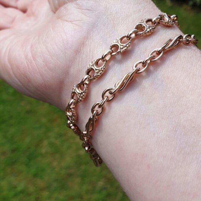 Fancy Twisted Link Bracelet in 9ct Rose Gold