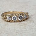 Graduating Paste Five Stone Ring in 9ct Gold,  a UK I 1/2 or a US 4 3/4.