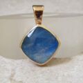 Blue Moonstone Cushion Pendant in 9ct Gold