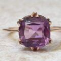 Unusual Amethyst Ring in 9ct Rose Gold, a UK M or a US 6 3/4