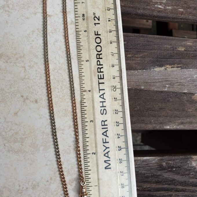 Vintage Two Coloured Curb Chain with Dog Clip in 9ct Gold