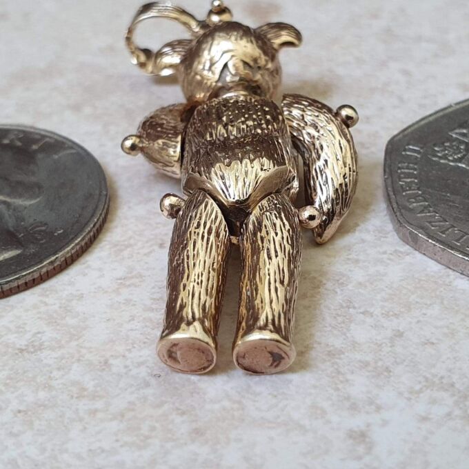 Articulated Teddy Bear Pendant in 9ct Gold