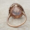 Reserved – Pink Rose Quartz Solitaire in 9ct Rose Gold, a UK M or a US 6 1/2