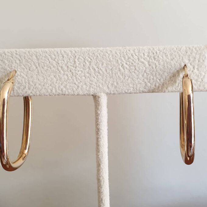 Squared Hoop Earrings in 9ct Gold
