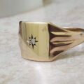 Diamond Set Signet Ring in 9ct Gold, a UK U or a US 10 1/2