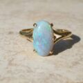 Beautiful Opal Solitaire Ring in 18ct Gold,  a UK N or a US 7.