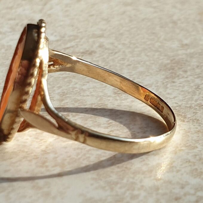 Cameo of The Three Graces, Ring is 9ct Gold, a UK P or a US 8.