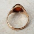 Cabochon Carnelian Signet Ring in 9ct Gold, a UK L 1/2 or a US 6 1/2.