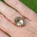 Oval Pale Quartz Ring in 9ct Gold, a UK O or a US 7 1/2