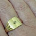 Diamond Set Signet Ring in 9ct Gold, a UK U or a US 10 1/2
