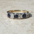 Sapphire and Diamond Ring in 9ct Gold, a UK K 1/2 or a US 5 3/4