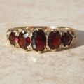 Graduating Five Stone Garnet Ring in 9ct Gold,  a UK N 1/2 or a US almost 7 1/4.