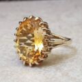 Big Citrine Solitaire Ring in 9ct Gold, a UK M 1/2 or a US 6 3/4