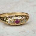 Sale – Fabulous Ruby & Diamond 18ct Gold Ring, a UK O or a US 7 1/2.