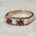 Opal and Garnet Ring in 9ct Gold, a UK J or a US 5