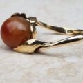 Fabulous Carnelian Ball Ring in 14k Gold, a UK L 1/2 or a US 6.