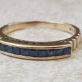 Channel Set Sapphire Ring in 9ct Gold, a UK L 1/2 or a US 6 1/4