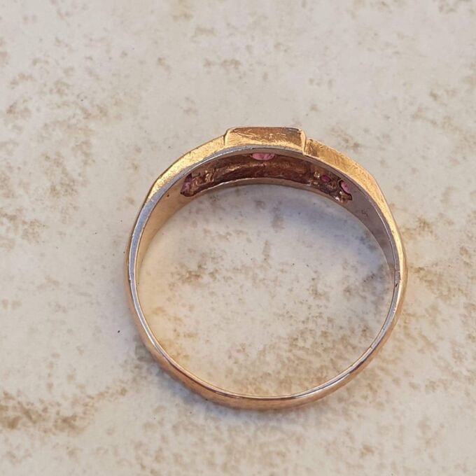 Star Set Ruby Ring in 9ct Rose Gold, a UK O 1/2 or a US 7 3/4