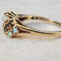 Intricate Multi Stone Opal and Sapphire Ring in 9ct Gold, a UK O or a US 7 1/4.