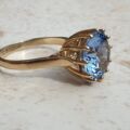 Blue Synthetic Spinel Solitaire Ring in 9ct Gold, a UK I 1/2 or a US 4 3/4