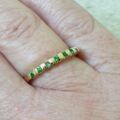 Reserved – Green Garnet Stacking Band in 9ct Gold.