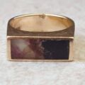 Derbyshire Blue John Signet Ring in 9ct Gold.