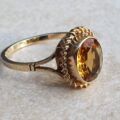 Oval Citrine Solitaire Ring in 9ct Gold, a UK Q or a US 8 1/2