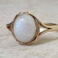 Oval Moonstone Ring in 9ct Gold, a UK O 1/2 or a US 8