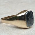 Hematite Centurion Ring in 9ct Gold,  a UK size T or a US 10.