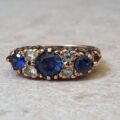Synthetic Sapphire Gypsy Ring in 9ct Gold.