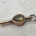 Gold Cased Watch Key with Citrine and Bloodstone