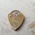 Plain Heart Padlock in 9ct Gold
