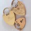 Engraved Front & Back Reversible Heart Padlock in 9ct Gold