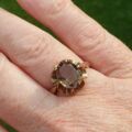 Oval Smoky Quartz Ring in 9ct Gold.