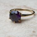 Sale – Fabulous Violet Paste Solitaire 9ct Gold Ring, a UK N 1/2 or a US 7 1/4.