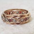 Garnet and Spinel Full Eternity Ring in 9ct Gold