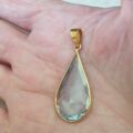 Huge Synthetic Spinel Pear Pendant in 18ct Gold.