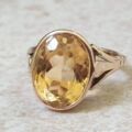 Oval Citrine Ring in 9ct Gold, a UK E or a US 2 1/2