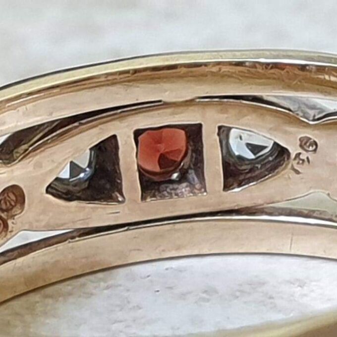 Garnet and Spinel Full Eternity Ring in 9ct Gold