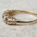 Amethyst and Opal Five Stone Ring in 9ct Gold, a UK O 1/2 or a US 7 1/2.