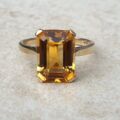 Vibrant Citrine Solitaire Ring in 9ct Gold, a UK L or a US 6.