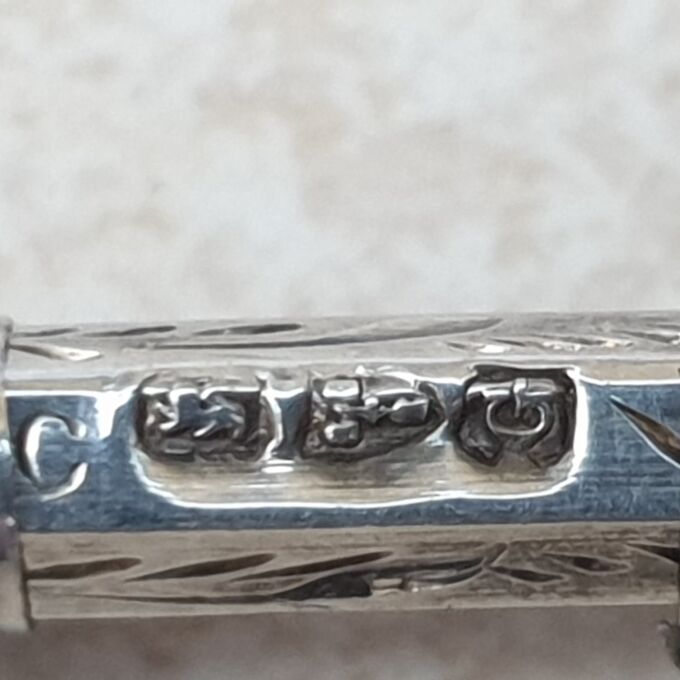 Antique Ornate Propelling Pencil in Silver with Vintage Box