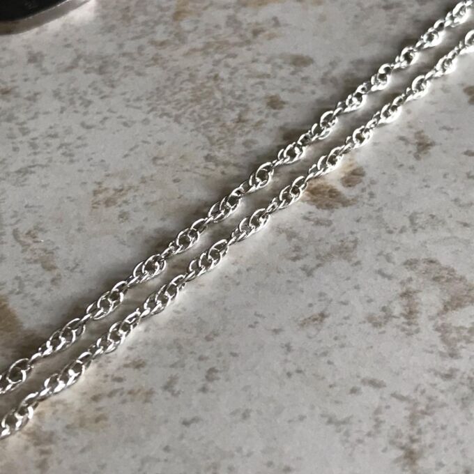 Rope Chain in Sterling Silver, 24 inches.