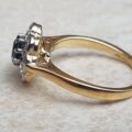 Antique Sapphire and Diamond Daisy Ring in 18ct Gold, a UK I 1/2 or a US 4 3/4.